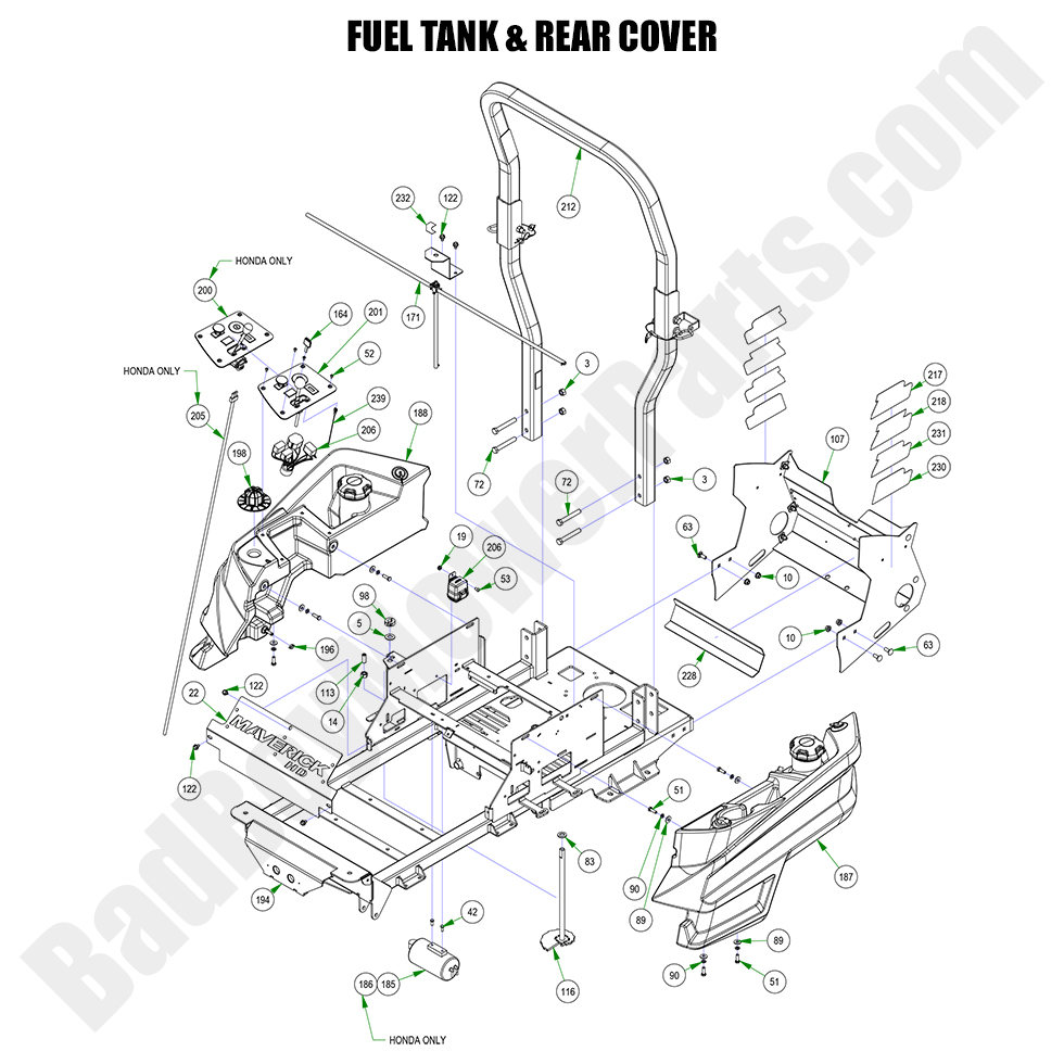 2023 Maverick HD - Fuel Tanks & Rear Cover